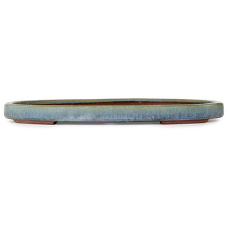 Eime Yozan 450 mm ovaler blauer Bonsaitopf von Eime Yozan, Tokoname, Japan