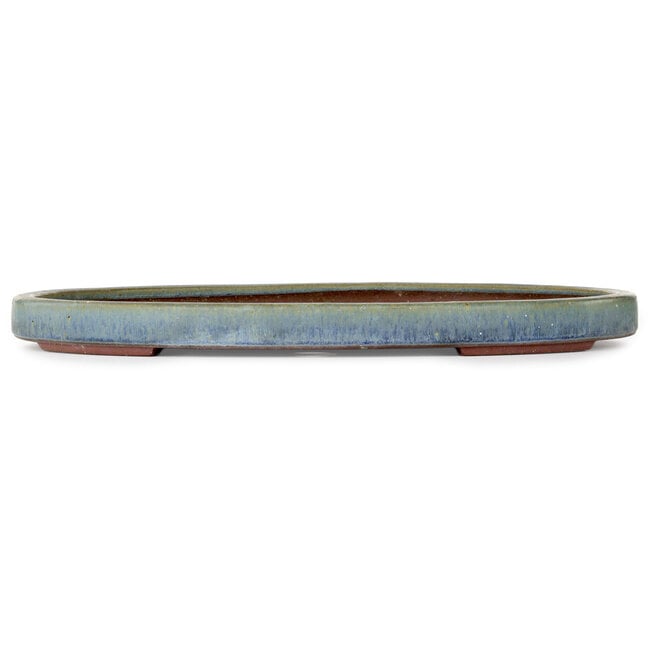 Oval blue bonsai pot by Eime Yozan - 450 x 345 x 35 mm