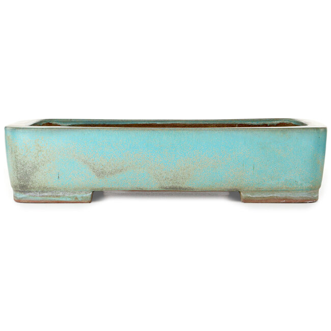 Rectangular turquoise bonsai pot by Kakuzan - 470 x 340 x 105 mm