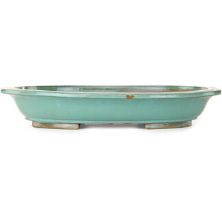 480 mm oval turquoise pot from Japan