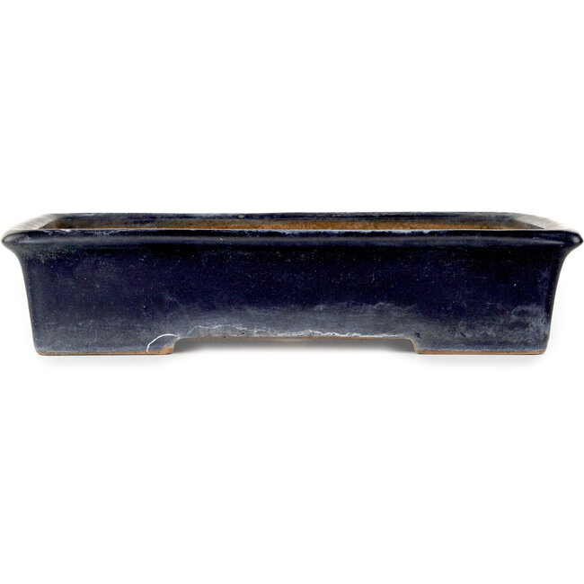 Vaso bonsai rettangolare blu scuro di Yamafusa - 345 x 260 x 75 mm