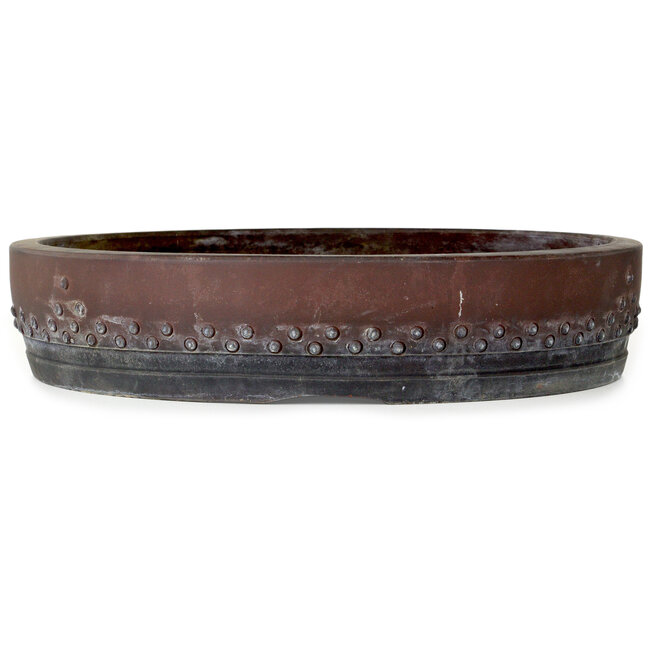 Pot à bonsaï rond non émaillé de style drumpot - 455 x 455 x 93 mm