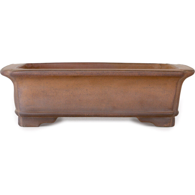 Rectangular unglazed bonsai pot by Gyouzan - 430 x 385 x 125 mm