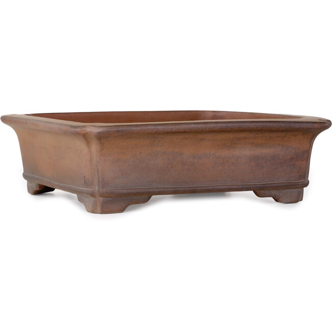 Rectangular unglazed bonsai pot by Gyouzan - 430 x 385 x 125 mm