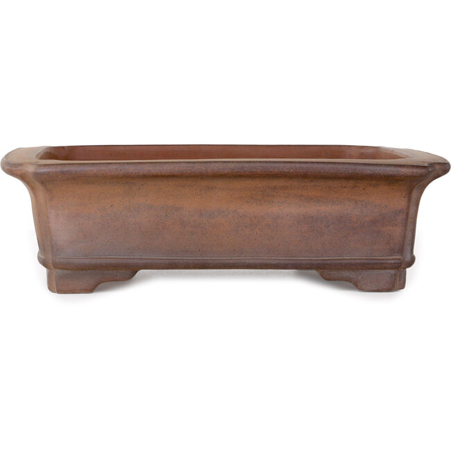 Rectangular unglazed bonsai pot by Gyouzan - 430 x 385 x 125 mm