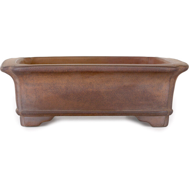 Rectangular unglazed bonsai pot by Gyouzan - 430 x 385 x 125 mm