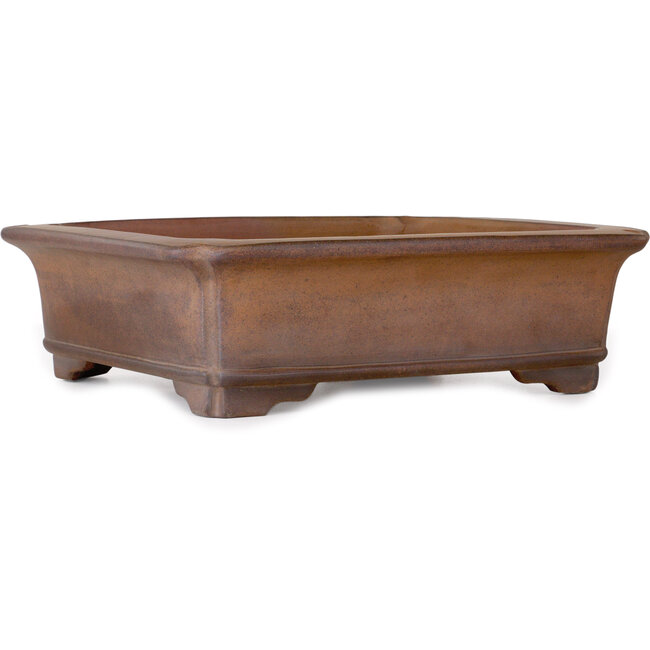 Rectangular unglazed bonsai pot by Gyouzan - 430 x 385 x 125 mm