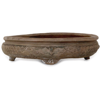 Tani Ranzan 235 mm  unglazed bonsai pot by Tani Ranzan, Japan