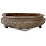 Oval unglazed bonsai pot by Tani Ranzan - 235 x 195 x 60 mm