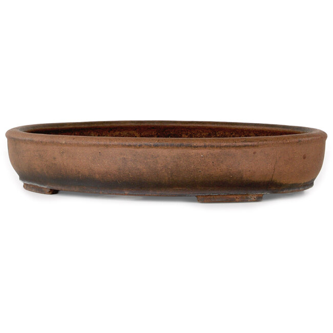Maceta ovalada sin esmaltar para bonsái de Nakawatari - 415 x 333 x 75 mm