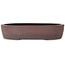 Ovale ongeglazuurde bonsaipot van Yamaaki - 337 x 280 x 70 mm