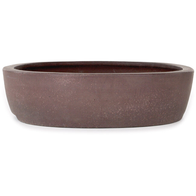 Maceta ovalada sin esmaltar para bonsái de Yamaaki - 337 x 280 x 70 mm