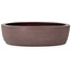 Oval unglazed bonsai pot by Yamaaki - 337 x 280 x 70 mm