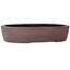 Oval unglazed bonsai pot by Yamaaki - 337 x 280 x 70 mm