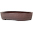 Ovale ongeglazuurde bonsaipot van Yamaaki - 337 x 280 x 70 mm