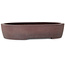 Oval unglazed bonsai pot by Yamaaki - 337 x 280 x 70 mm