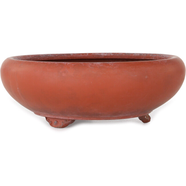 Round unglazed bonsai pot - 210 x 210 x 73 mm