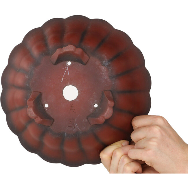 Pot à bonsaï Lotus non émaillé de Bigei - 250 x 250 x 90 mm