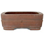 Rechthoekige ongeglazuurde bonsaipot van Keizan - 377 x 298 x 105 mm