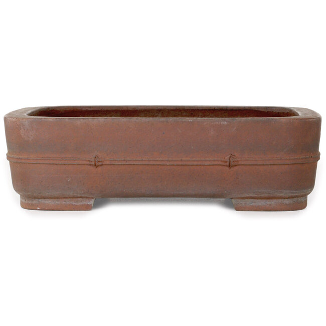 Pot à bonsaï rectangulaire non émaillé de Keizan - 377 x 298 x 105 mm