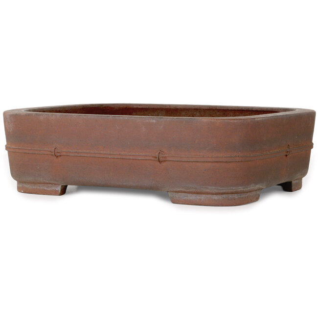 Vaso bonsai rettangolare non smaltato di Keizan - 377 x 298 x 105 mm