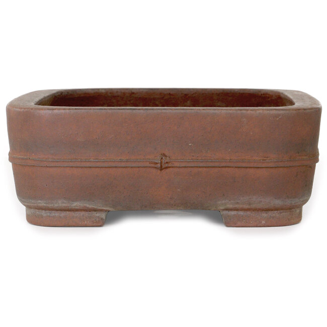 Vaso bonsai rettangolare non smaltato di Keizan - 377 x 298 x 105 mm
