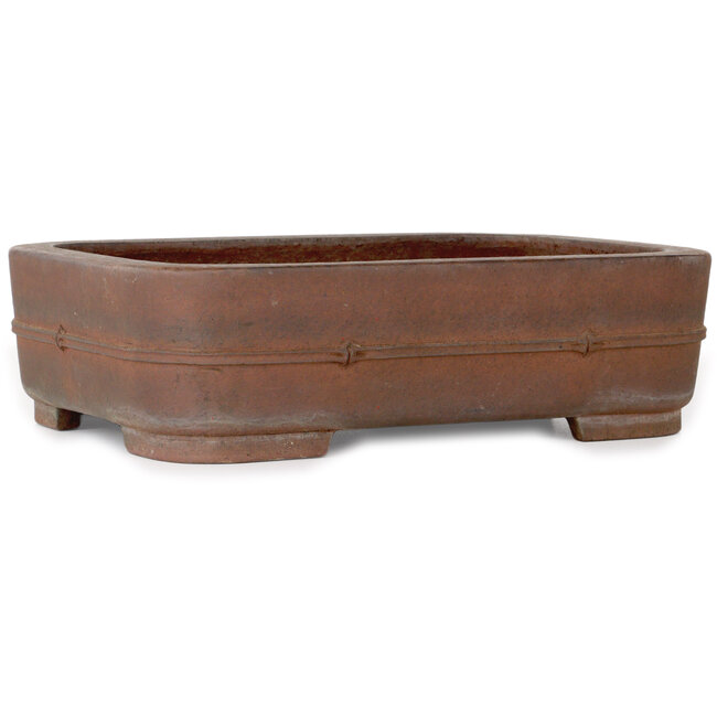 Vaso bonsai rettangolare non smaltato di Keizan - 377 x 298 x 105 mm