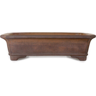 Gyouzan - Yukizyou Nakano & Yuuji Nakano 467 mm  unglazed bonsai pot by Gyouzan, Tokoname, Japan