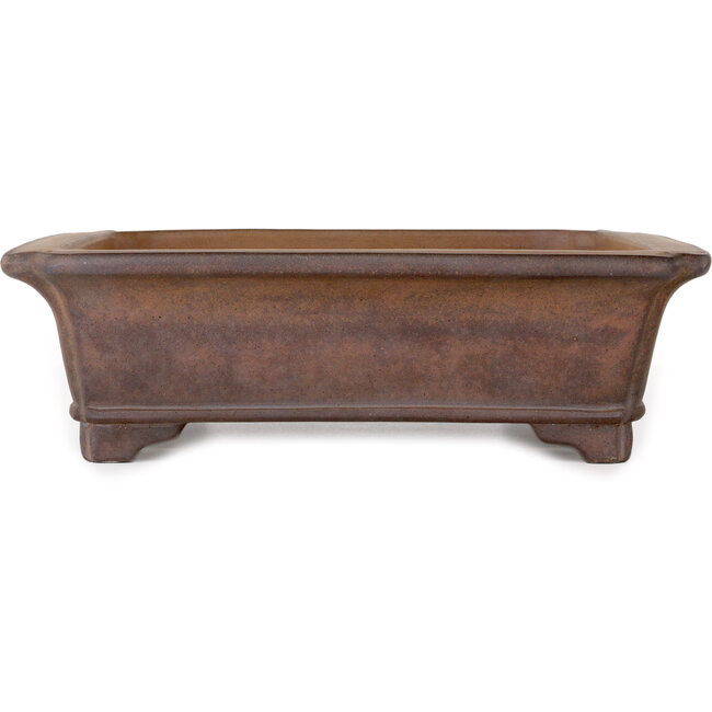 Rectangular unglazed bonsai pot by Gyouzan - 467 x 422 x 125 mm