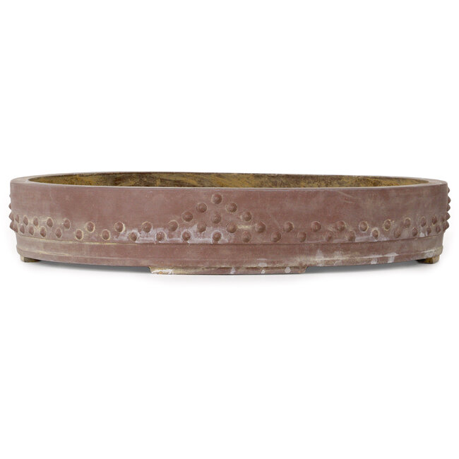 Round unglazed bonsai pot - 495 x 495 x 86 mm