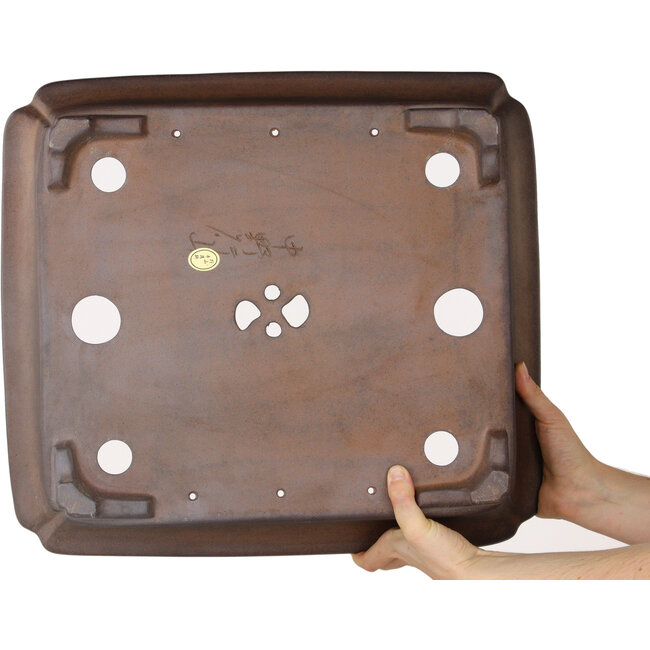 Maceta rectangular sin esmaltar para bonsái de Gyouzan - 467 x 422 x 125 mm