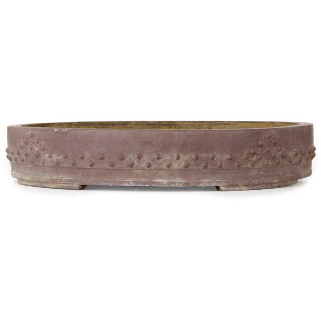 Round unglazed bonsai pot - 495 x 495 x 86 mm