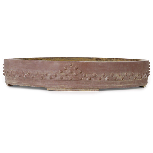 Round unglazed bonsai pot - 495 x 495 x 86 mm