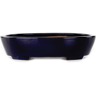  Yamafusa - Takehiko Koie 280 mm  dark blue bonsai pot by Yamafusa, Tokoname, Japan