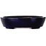 Pot à bonsaï ovale bleu foncé de Yamafusa - 280 x 215 x 65 mm