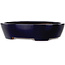 Vaso bonsai ovale blu scuro di Yamafusa - 280 x 215 x 65 mm