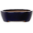 Oval dark blue bonsai pot by Yamafusa - 280 x 215 x 65 mm