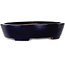 Pot à bonsaï ovale bleu foncé de Yamafusa - 280 x 215 x 65 mm