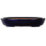 Maceta ovalada para bonsái azul oscuro de Yamafusa - 280 x 213 x 50 mm