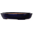 Pot à bonsaï ovale bleu foncé de Yamafusa - 280 x 213 x 50 mm
