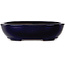 Oval dark blue bonsai pot by Yamafusa - 277 x 223 x 70 mm