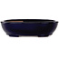 Oval dark blue bonsai pot by Yamafusa - 277 x 223 x 70 mm