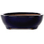 Oval dark blue bonsai pot by Yamafusa - 277 x 223 x 70 mm