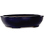 Vaso bonsai ovale blu scuro di Yamafusa - 277 x 223 x 70 mm