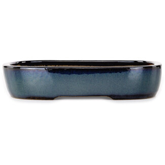  Yamafusa - Takehiko Koie 280 mm  dark blue bonsai pot by Yamafusa, Tokoname, Japan
