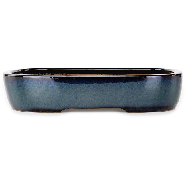 Pot à bonsaï ovale bleu foncé de Yamafusa - 280 x 212 x 55 mm