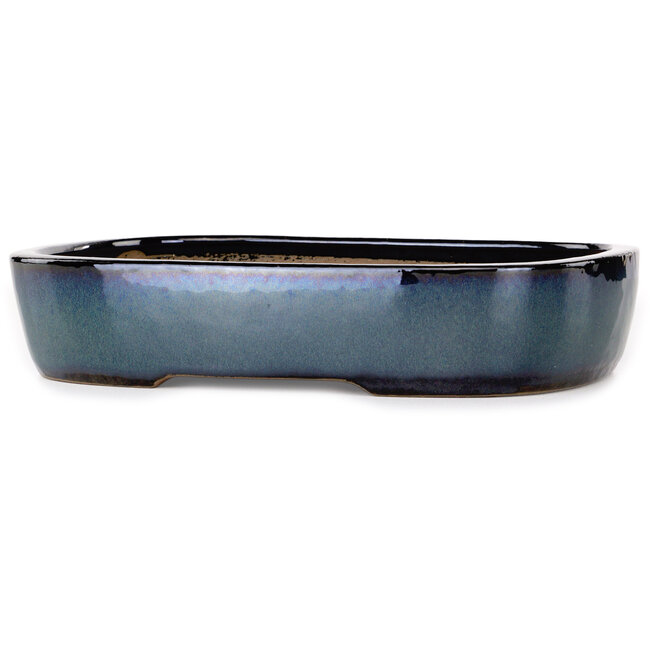 Maceta ovalada para bonsái azul oscuro de Yamafusa - 280 x 212 x 55 mm