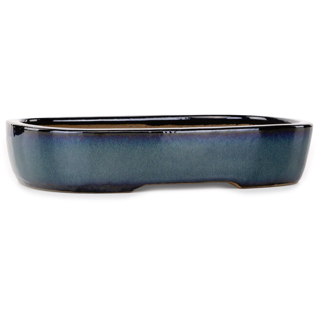 Vaso bonsai ovale blu scuro di Yamafusa - 280 x 212 x 55 mm