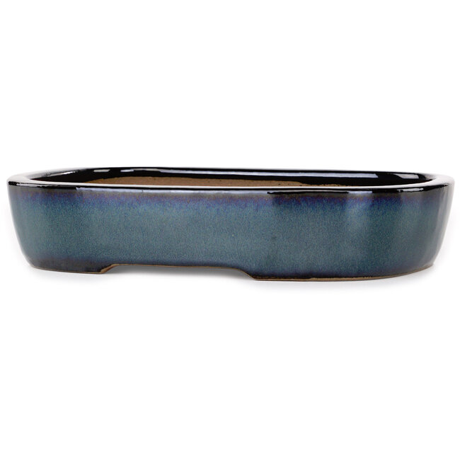 Pot à bonsaï ovale bleu foncé de Yamafusa - 280 x 212 x 55 mm