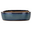 Oval dark blue bonsai pot by Yamafusa - 280 x 212 x 55 mm